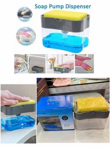Dish soap dispenser and sponge