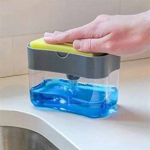 Dish soap dispenser and sponge