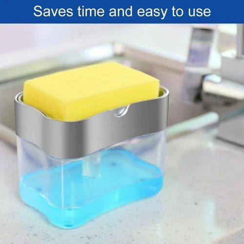 Dish soap dispenser and sponge