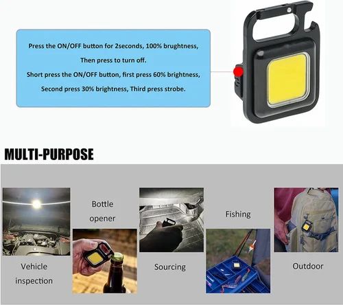 Multifunctional Keychain Mini LED Light with Magnet / Pocket Emergency Light
